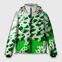 Куртка зимняя мужская Узор зелени-арт, цвет: 3D-черный