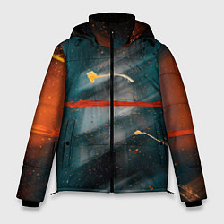 Куртка зимняя мужская Расплывчатые силуэты и краски, цвет: 3D-красный