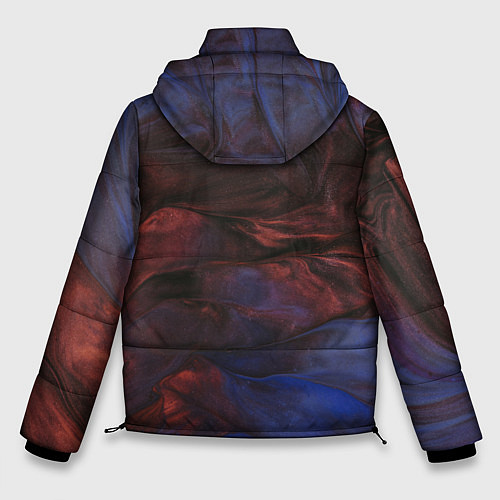 Мужская зимняя куртка Тёмные переливающиеся волны с блёстками / 3D-Черный – фото 2