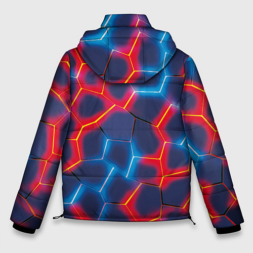 Мужская зимняя куртка Красный и синий неон / 3D-Черный – фото 2