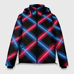 Куртка зимняя мужская Сетка из красного и синего неона, цвет: 3D-светло-серый