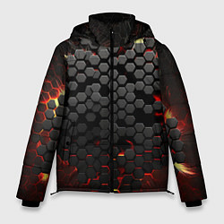 Куртка зимняя мужская Взрыв из черных плит, цвет: 3D-черный