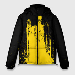 Куртка зимняя мужская Фонтан бурлящей желтой краски, цвет: 3D-красный