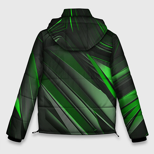 Мужская зимняя куртка Green black abstract / 3D-Красный – фото 2