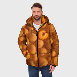 Куртка зимняя мужская Сочная текстура из персиков, цвет: 3D-черный — фото 2
