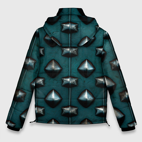 Мужская зимняя куртка Зелёная шипованная броня / 3D-Черный – фото 2
