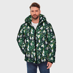 Куртка зимняя мужская Сочная текстура из подснежников, цвет: 3D-светло-серый — фото 2