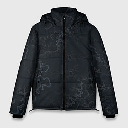 Куртка зимняя мужская Бесшовный дымчатый узор, цвет: 3D-черный