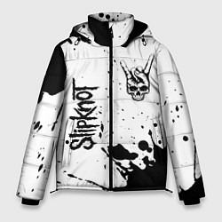 Мужская зимняя куртка Slipknot и рок символ на светлом фоне