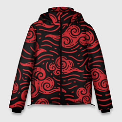 Мужская зимняя куртка Японский орнамент - красные облака