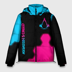 Мужская зимняя куртка Assassins Creed - neon gradient: надпись, символ