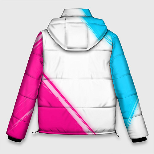 Мужская зимняя куртка Coldplay neon gradient style: надпись, символ / 3D-Черный – фото 2