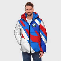 Куртка зимняя мужская BMW m colors, цвет: 3D-светло-серый — фото 2