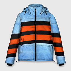 Куртка зимняя мужская Георгиевская лента на голубом фоне, цвет: 3D-светло-серый