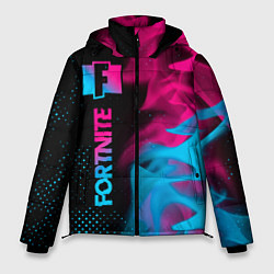 Куртка зимняя мужская Fortnite - neon gradient: по-вертикали, цвет: 3D-черный
