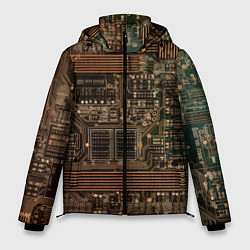 Куртка зимняя мужская Старая печатная плата, цвет: 3D-черный