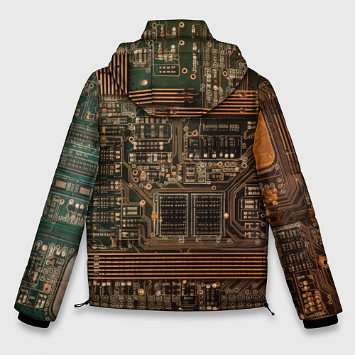 Мужская зимняя куртка Старая печатная плата / 3D-Светло-серый – фото 2