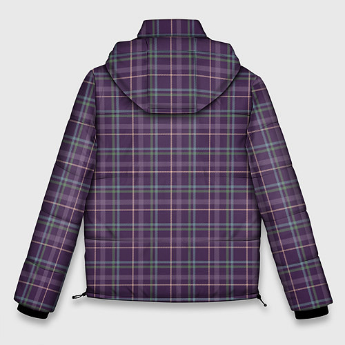 Мужская зимняя куртка Джентльмены Шотландка темно-фиолетовая / 3D-Черный – фото 2