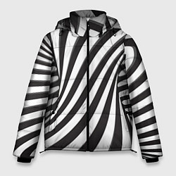 Куртка зимняя мужская Полосатая зебра, цвет: 3D-светло-серый