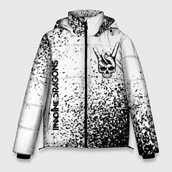 Мужская зимняя куртка Imagine Dragons и рок символ на светлом фоне
