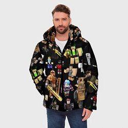 Куртка зимняя мужская Роблокс и его персонажи, цвет: 3D-черный — фото 2
