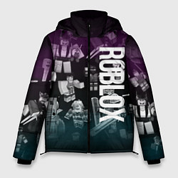 Куртка зимняя мужская Роблокс персонажи под градиентом, цвет: 3D-черный