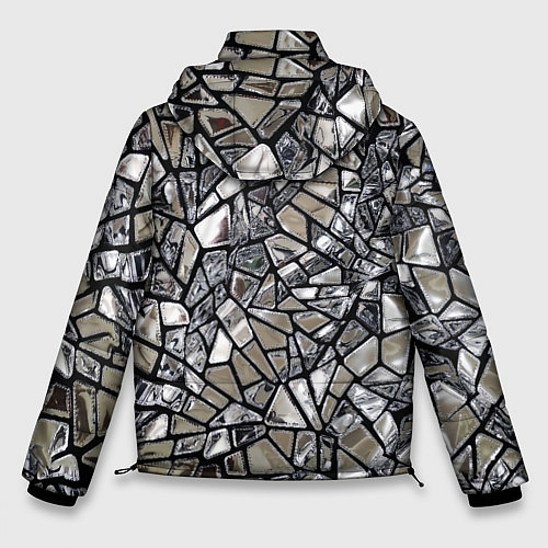 Мужская зимняя куртка Зеркальные пластины - паттерн / 3D-Черный – фото 2