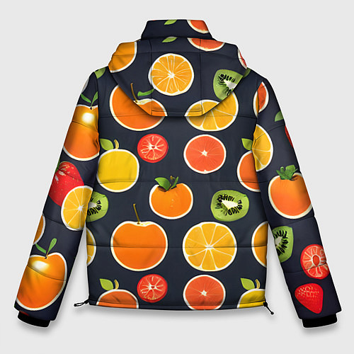 Мужская зимняя куртка Фрукты и ягоды / 3D-Красный – фото 2
