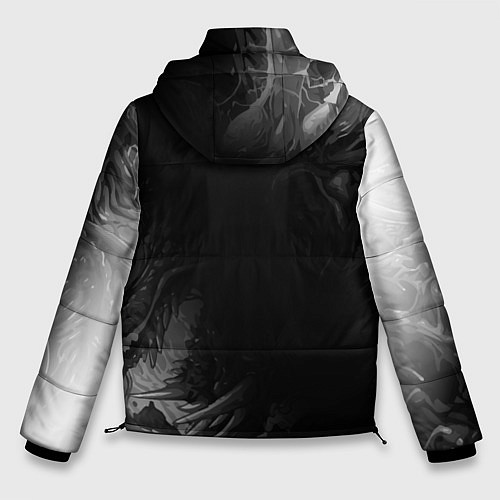 Мужская зимняя куртка Skyrim glitch на темном фоне: надпись, символ / 3D-Черный – фото 2