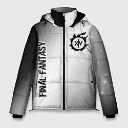 Мужская зимняя куртка Final Fantasy glitch на светлом фоне: надпись, сим