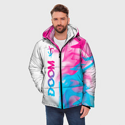 Куртка зимняя мужская Doom neon gradient style: по-вертикали, цвет: 3D-черный — фото 2