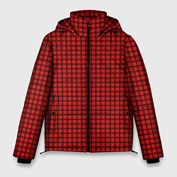 Куртка зимняя мужская Мелкая красная клетка, цвет: 3D-светло-серый