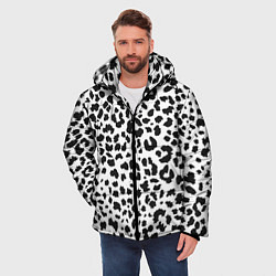 Куртка зимняя мужская Черные леопардовые пятна, цвет: 3D-черный — фото 2