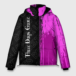 Куртка зимняя мужская Three Days Grace rock legends: по-вертикали, цвет: 3D-черный