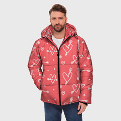 Куртка зимняя мужская Love is love, цвет: 3D-красный — фото 2