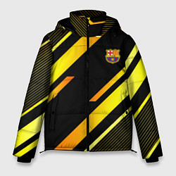 Куртка зимняя мужская ФК Барселона эмблема, цвет: 3D-черный