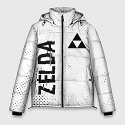 Мужская зимняя куртка Zelda glitch на светлом фоне: надпись, символ