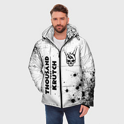 Куртка зимняя мужская Thousand Foot Krutch и рок символ на светлом фоне, цвет: 3D-черный — фото 2