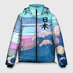 Куртка зимняя мужская Japan - landscape - waves, цвет: 3D-красный