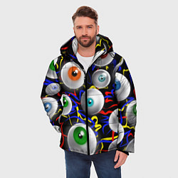 Куртка зимняя мужская Глазы, цвет: 3D-черный — фото 2