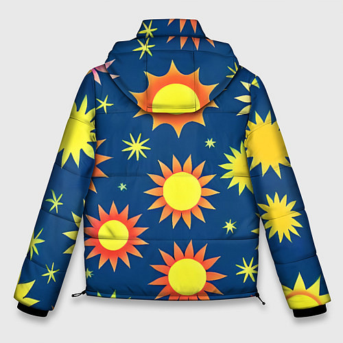 Мужская зимняя куртка Цветы солнца / 3D-Красный – фото 2