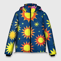 Куртка зимняя мужская Цветы солнца, цвет: 3D-красный