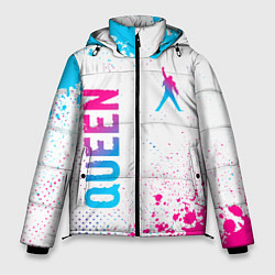 Мужская зимняя куртка Queen neon gradient style: надпись, символ