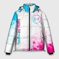 Мужская зимняя куртка Twenty One Pilots neon gradient style: надпись, си