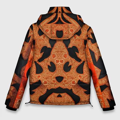 Мужская зимняя куртка Оранжевый череп / 3D-Светло-серый – фото 2