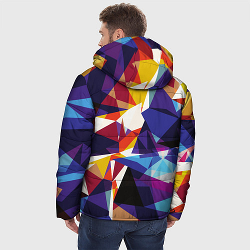 Мужская зимняя куртка Мозаичный узор / 3D-Светло-серый – фото 4