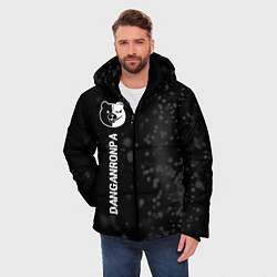 Куртка зимняя мужская Danganronpa glitch на темном фоне: по-вертикали, цвет: 3D-черный — фото 2