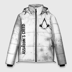 Мужская зимняя куртка Assassins Creed glitch на светлом фоне: надпись, с