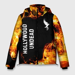 Куртка зимняя мужская Hollywood Undead и пылающий огонь, цвет: 3D-черный