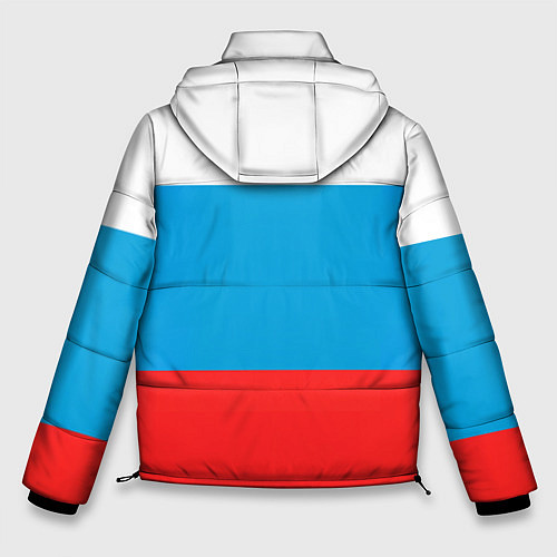Мужская зимняя куртка Российский флаг и медведь / 3D-Черный – фото 2